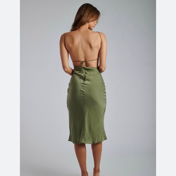 Meshki Astrella Halter Cut Out Midi Dress - Cardamom - Picture 2 of 7
